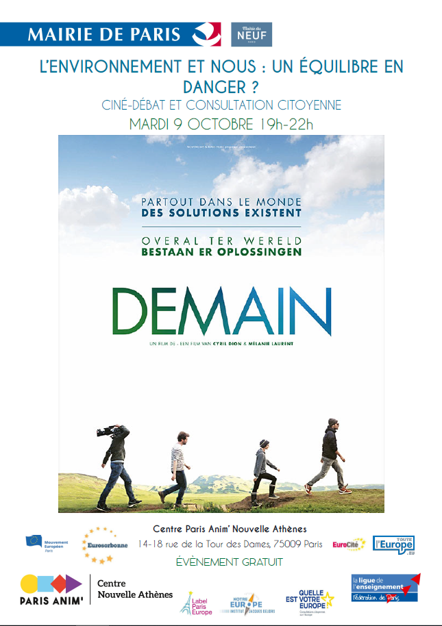 Paris 9 October 18 Eurocine The Environment And Us A Balance In Danger Institut Jacques Delors